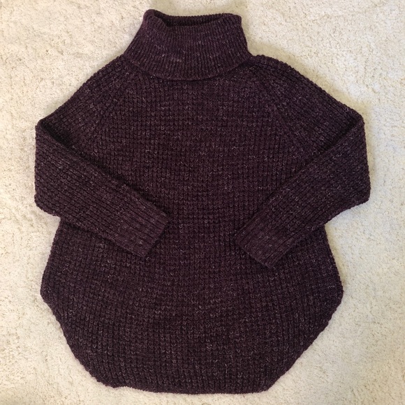FREE PEOPLE |Purple Chunky Knit Turtleneck Sweater - Picture 3 of 8